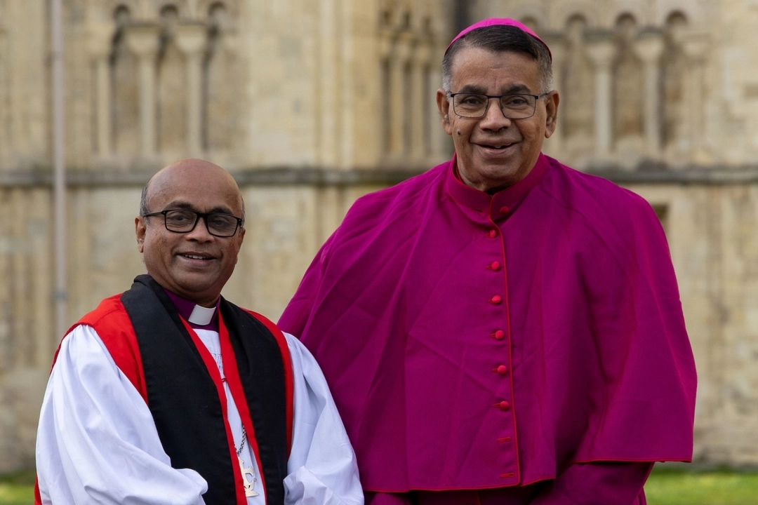IARCCUM bishops from Sri Lanka, Rt Rev Nishantha Fernando, bishop of Kurunegala, and Most Rev Norbert Andradi, OMI, bishop of Anuradhapura. Bishop pairs from 27 countries were commissioned by Pope Francis and Archbishop of Canterbury Justin Welby at the Basilica of St Paul Outside the Walls